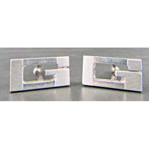 Vintage Gucci Tom Ford 1980s G Logo Sterling Silver Cufflinks